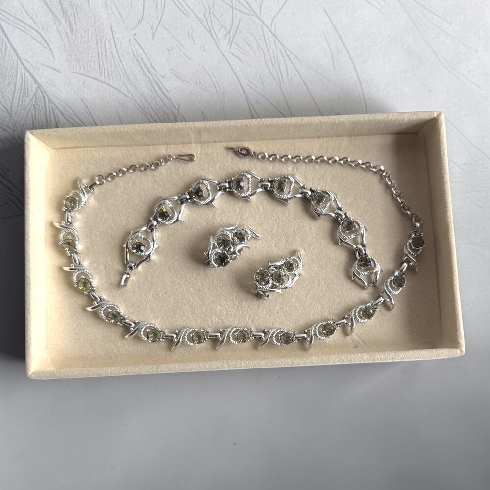 Vintage Sarah Coventry Cool Surrender Parure 1958 Necklace Bracelet Earrings Set